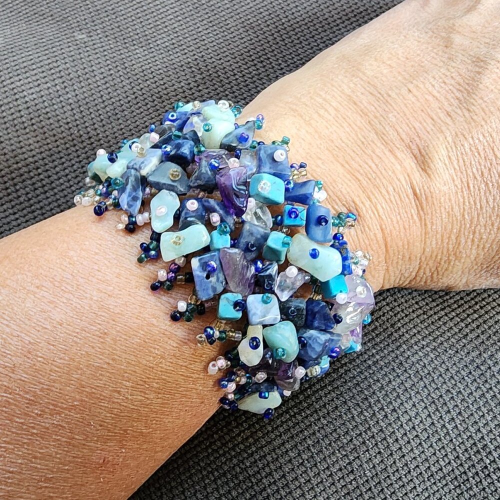 Etsy Vintage Turquoise/Purple Beaded Bracelet